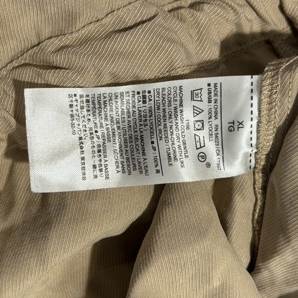 BANANA REPUBLIC Sz XL 100% Lyocell Jumpsuit Drawstring Patch Pockets High Neck - Picture 11 of 12